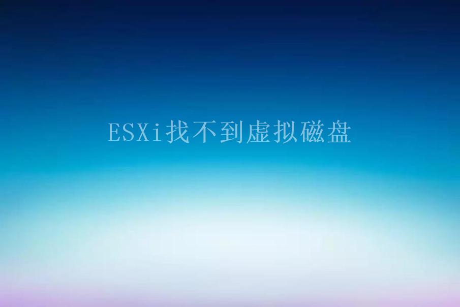 ESXi找不到虚拟磁盘2