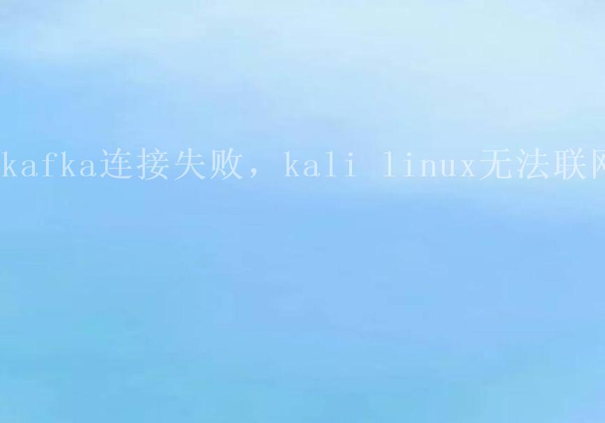 kafka连接失败，kali linux无法联网2