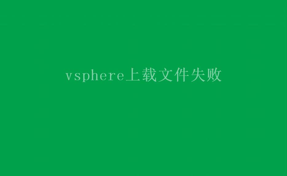 vsphere上载文件失败2