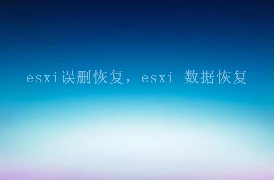 esxi误删恢复，esxi 数据恢复1