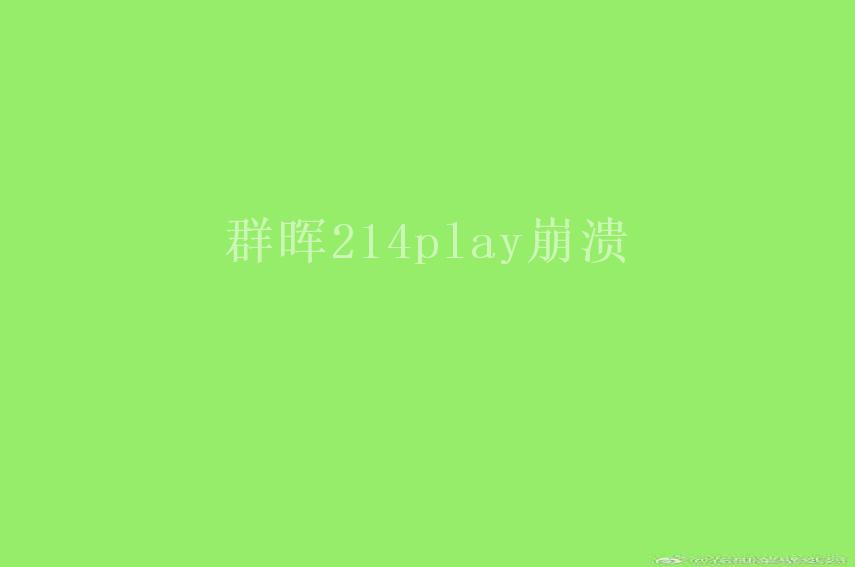 群晖214play崩溃2