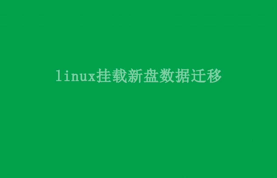 linux挂载新盘数据迁移2