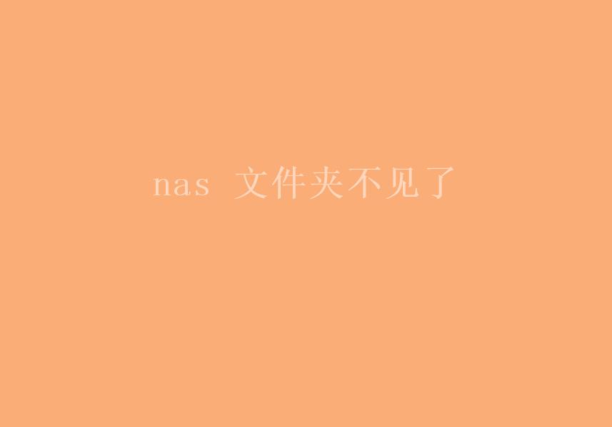 nas 文件夹不见了2