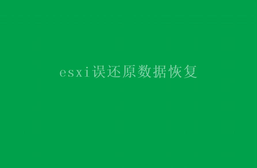 esxi误还原数据恢复1