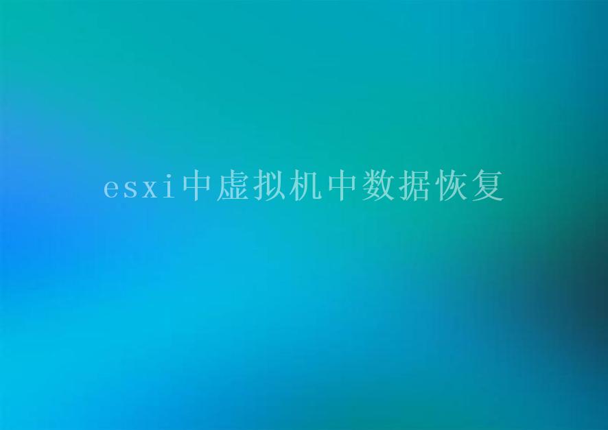 esxi中虚拟机中数据恢复2