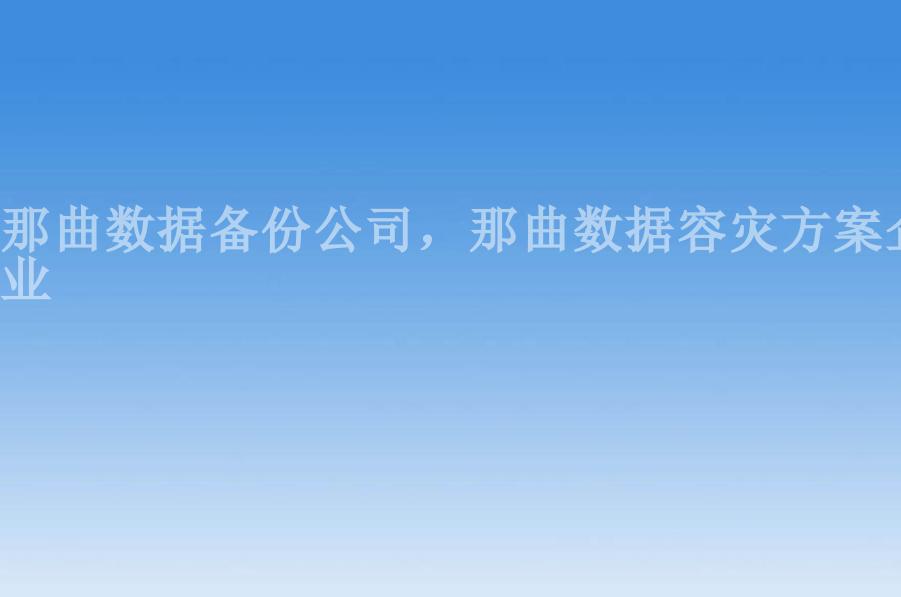 那曲数据备份公司，那曲数据容灾方案企业2