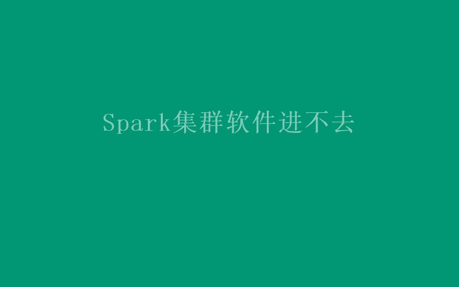 Spark集群软件进不去2