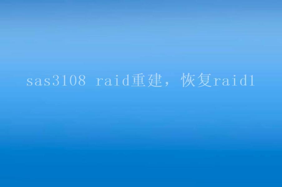 sas3108 raid重建，恢复raid12