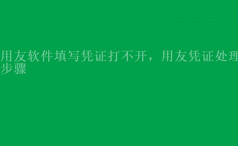 用友软件填写凭证打不开，用友凭证处理步骤1