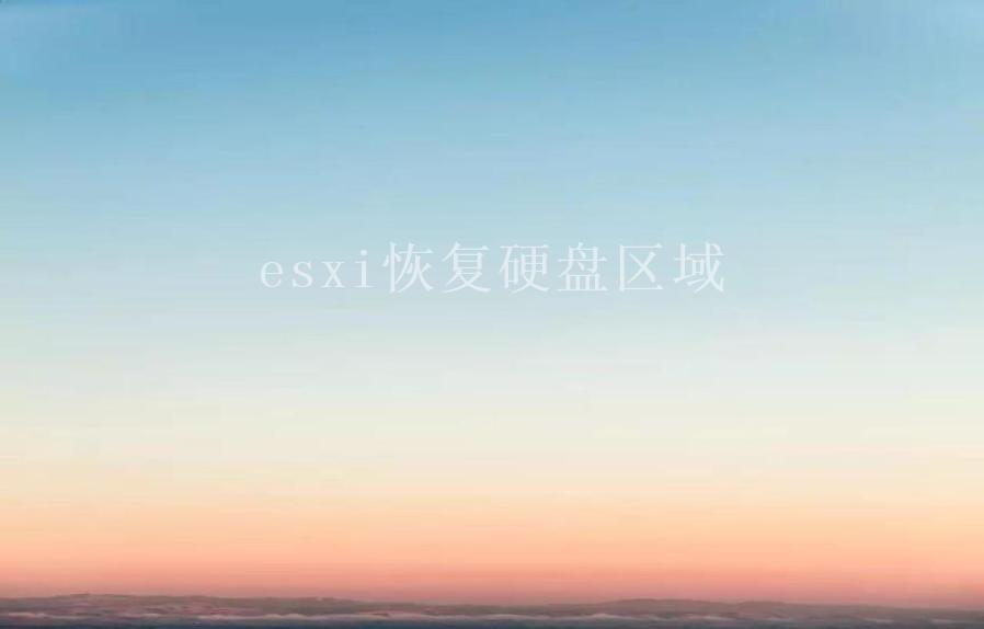 esxi恢复硬盘区域1