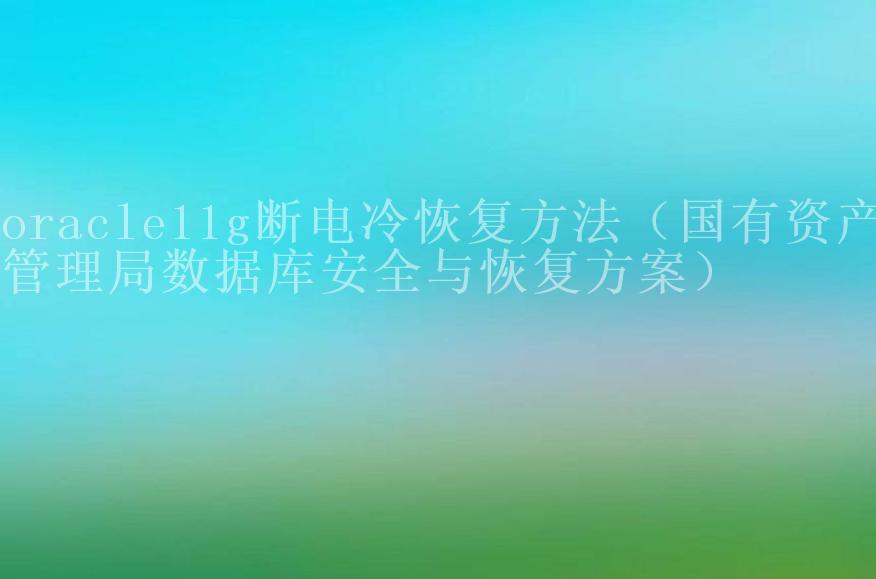 oracle11g断电冷恢复方法（国有资产管理局数据库安全与恢复方案）1