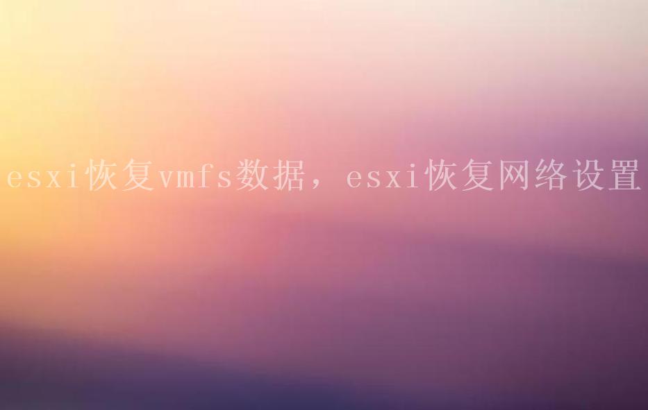 esxi恢复vmfs数据，esxi恢复网络设置2