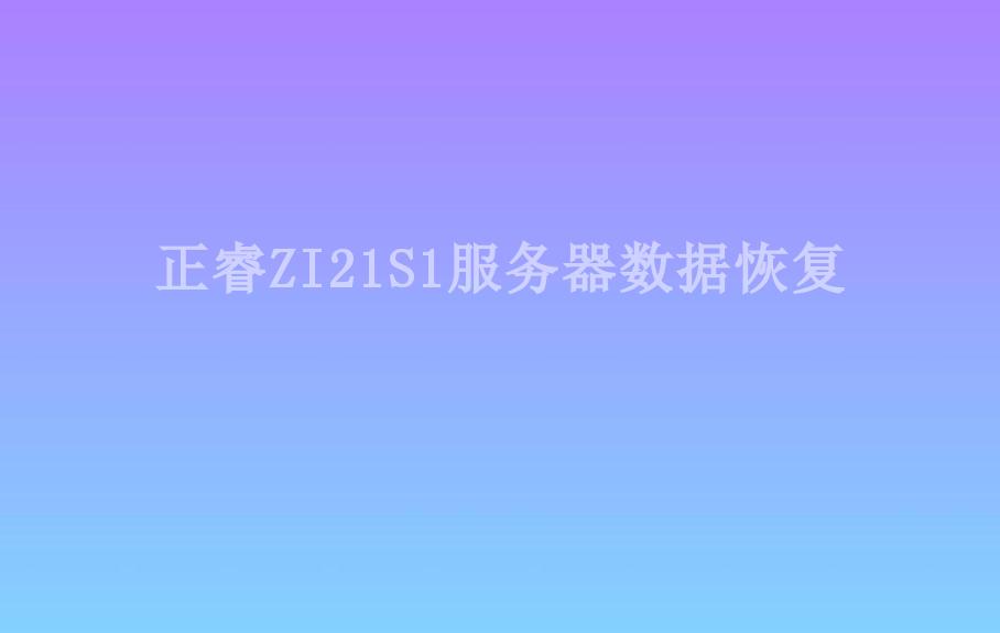 正睿ZI21S1服务器数据恢复2