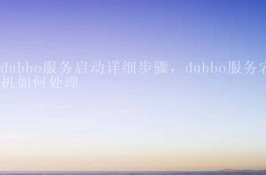 dubbo服务启动详细步骤，dubbo服务宕机如何处理1