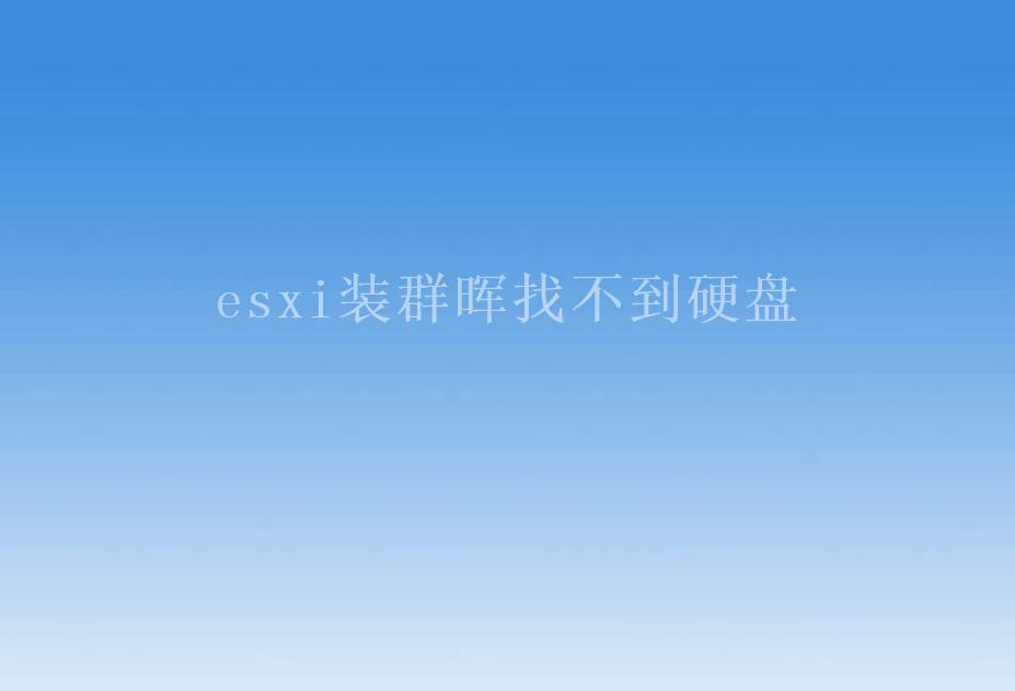 esxi装群晖找不到硬盘1