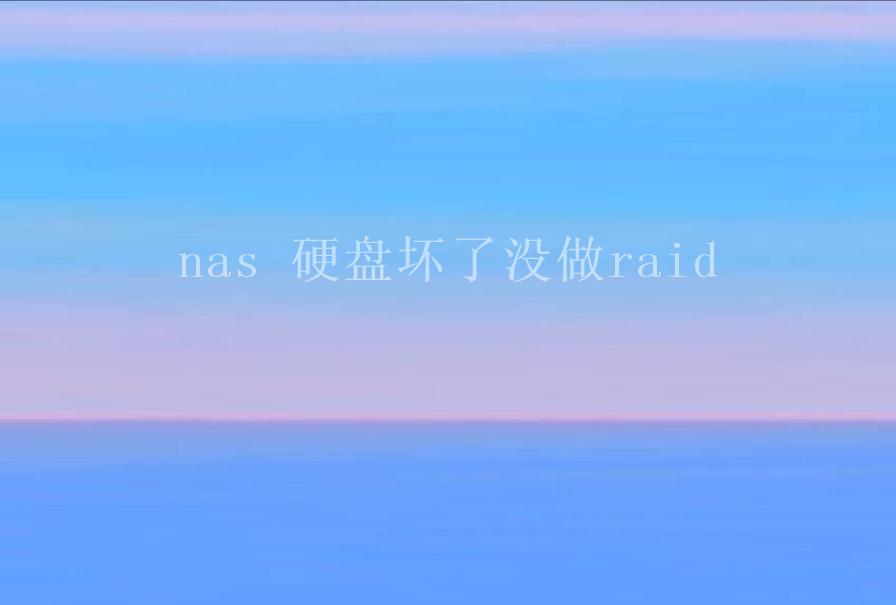 nas 硬盘坏了没做raid2