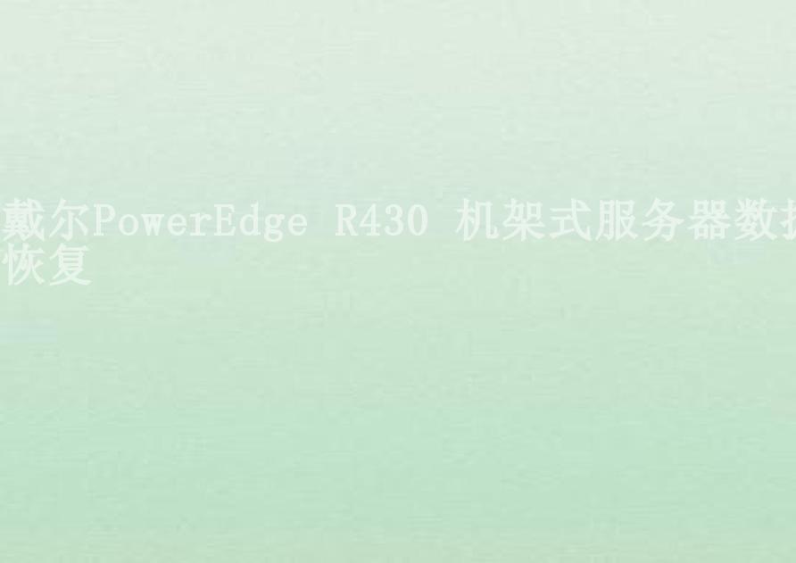 戴尔PowerEdge R430 机架式服务器数据恢复1