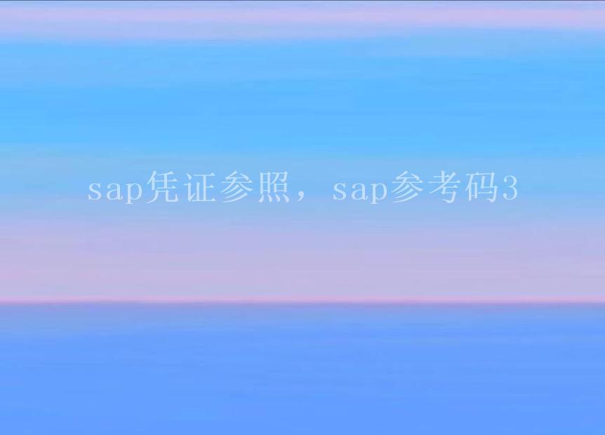 sap凭证参照，sap参考码31