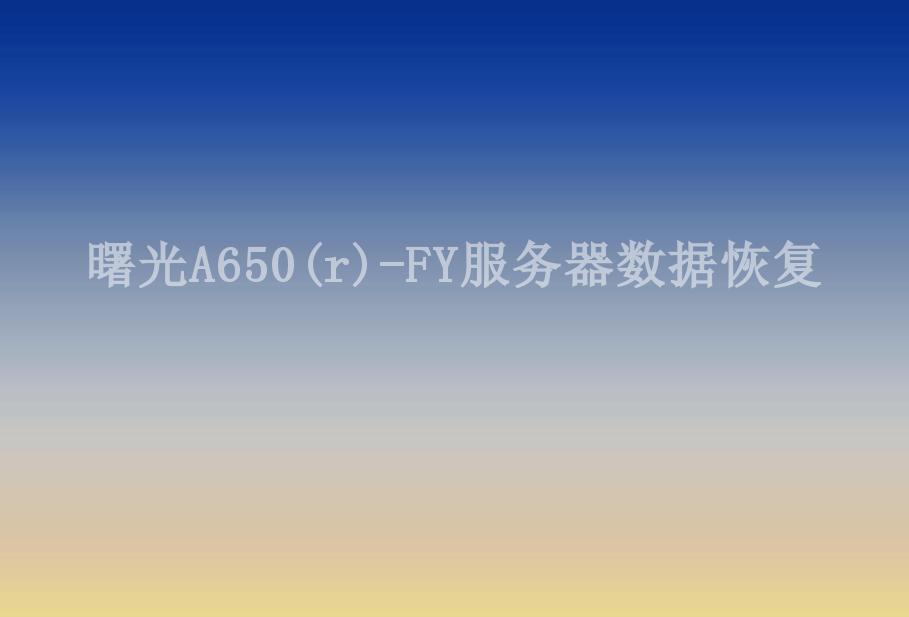 曙光A650(r)-FY服务器数据恢复1