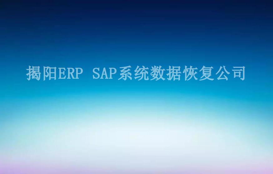 揭阳ERP SAP系统数据恢复公司1