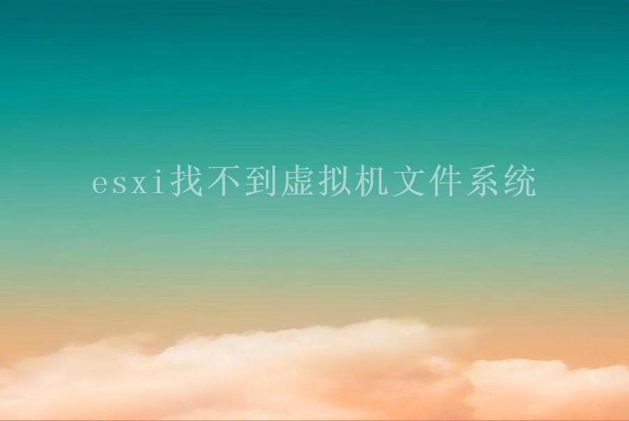 esxi找不到虚拟机文件系统2