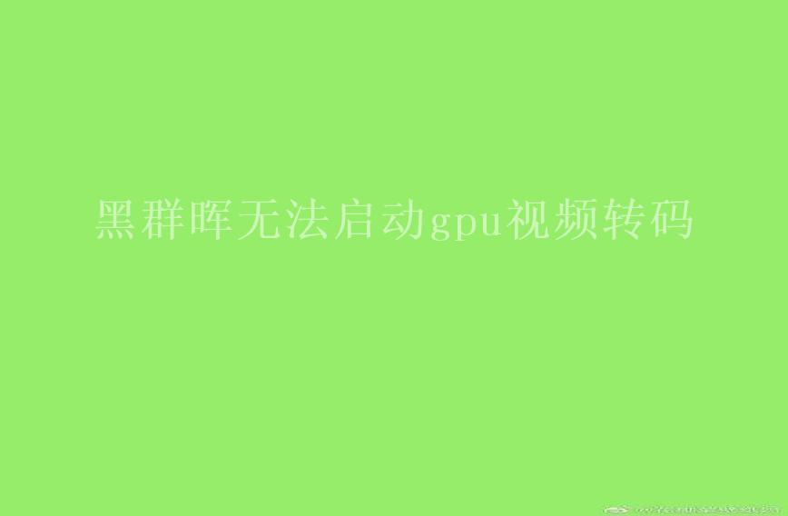 黑群晖无法启动gpu视频转码1