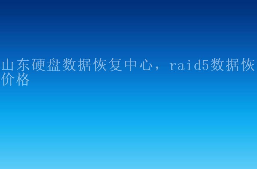 山东硬盘数据恢复中心，raid5数据恢复价格2