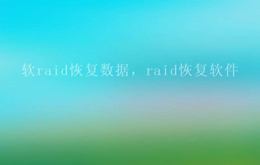 软raid恢复数据，raid恢复软件1