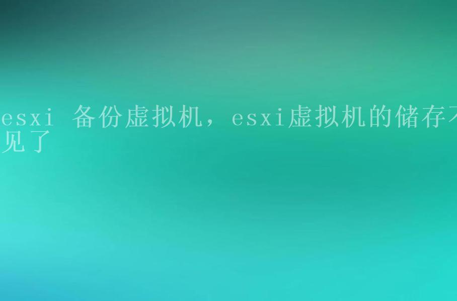 esxi 备份虚拟机，esxi虚拟机的储存不见了2