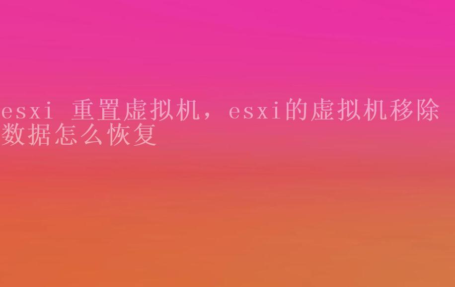 esxi 重置虚拟机，esxi的虚拟机移除 数据怎么恢复1