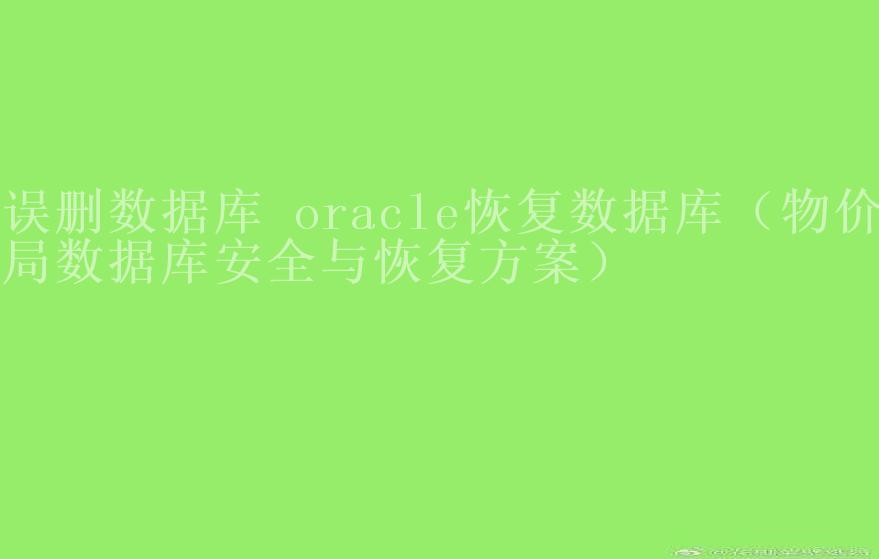 误删数据库 oracle恢复数据库（物价局数据库安全与恢复方案）2