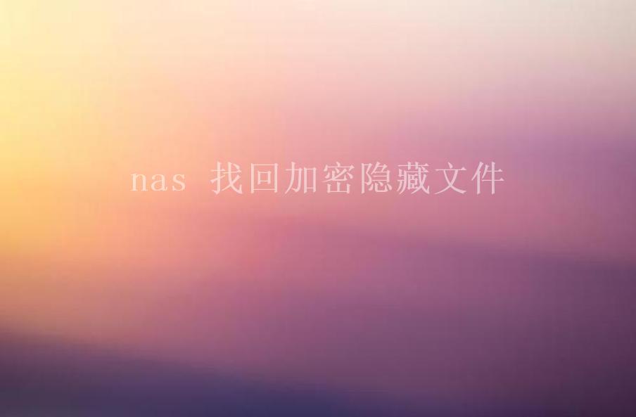 nas 找回加密隐藏文件2