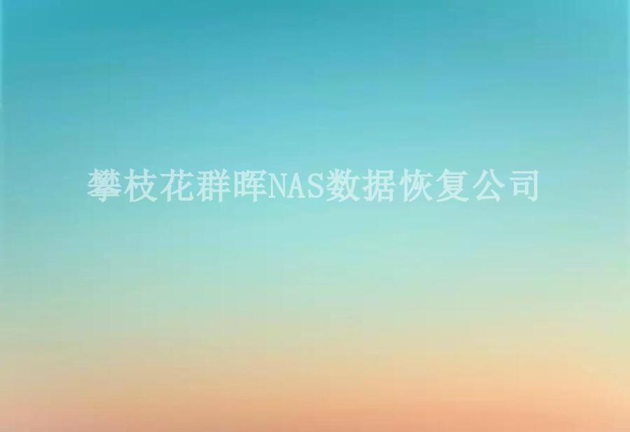 攀枝花群晖NAS数据恢复公司2