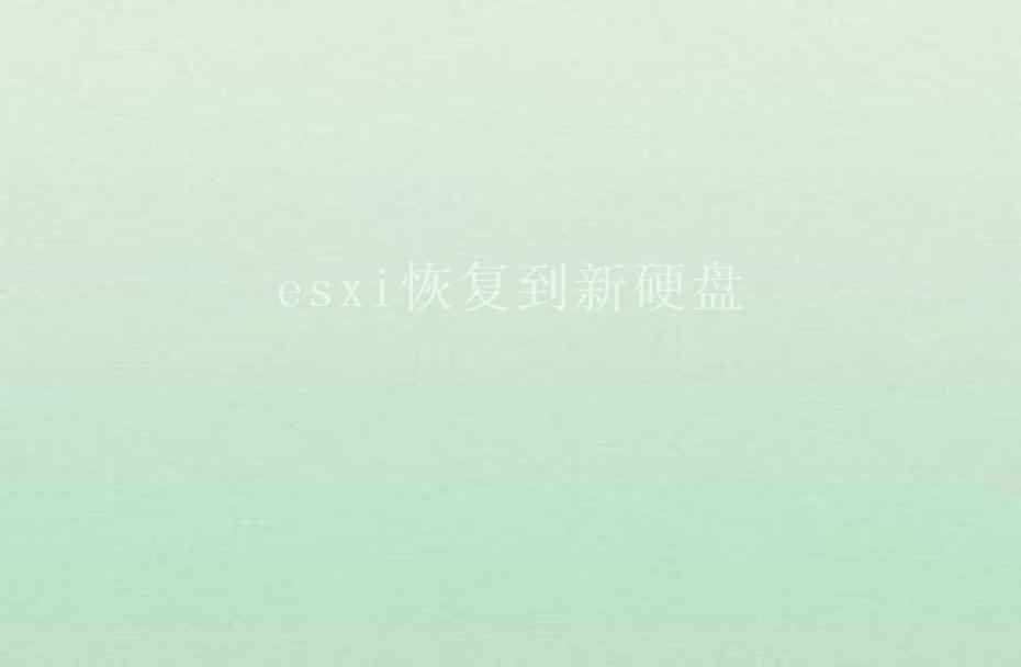 esxi恢复到新硬盘2