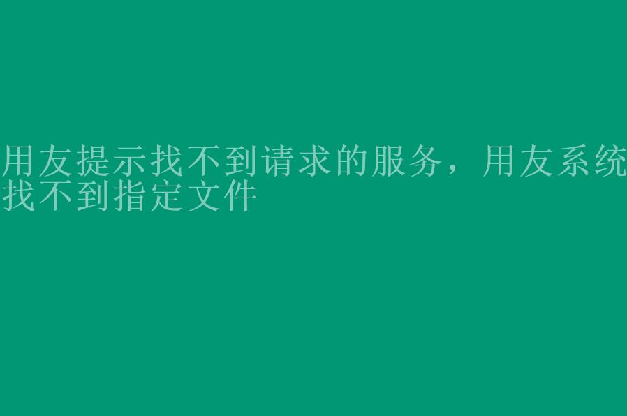 用友提示找不到请求的服务，用友系统找不到指定文件2