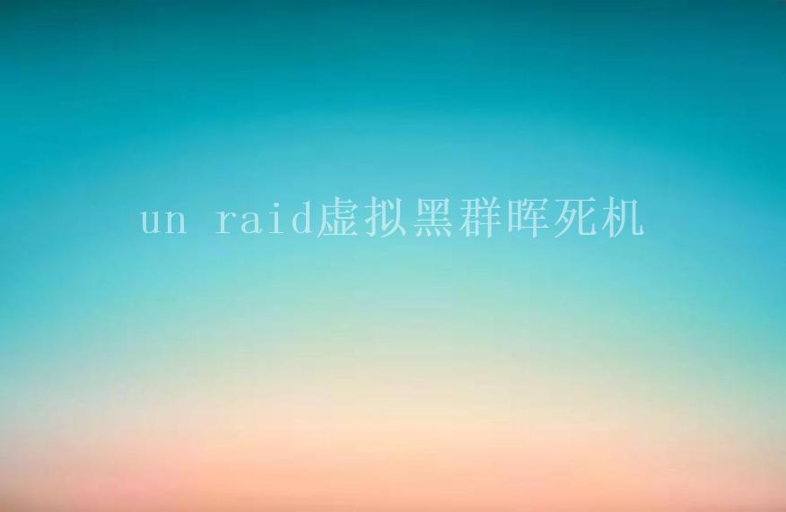 un raid虚拟黑群晖死机1