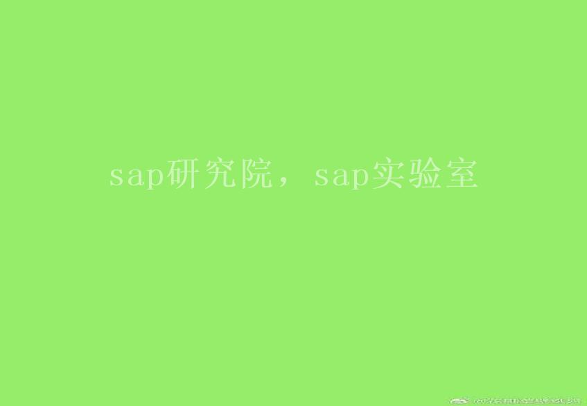 sap研究院，sap实验室2