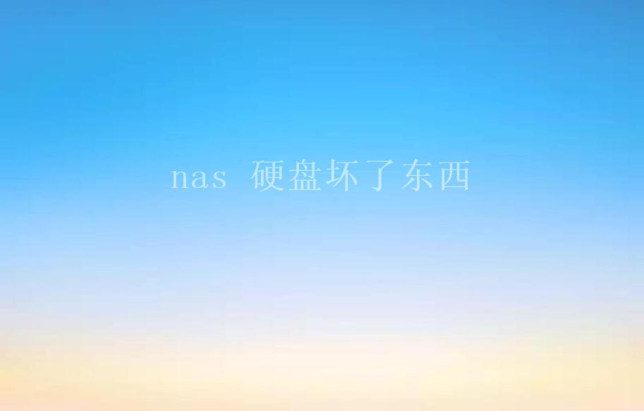 nas 硬盘坏了东西1