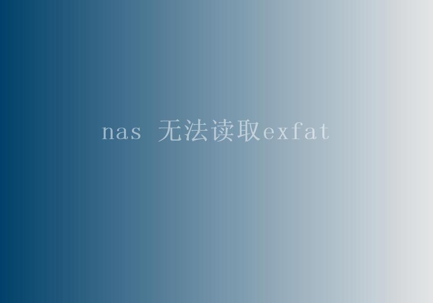 nas 无法读取exfat2