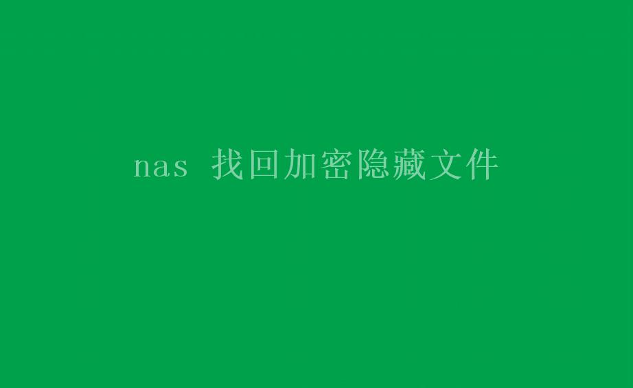 nas 找回加密隐藏文件1