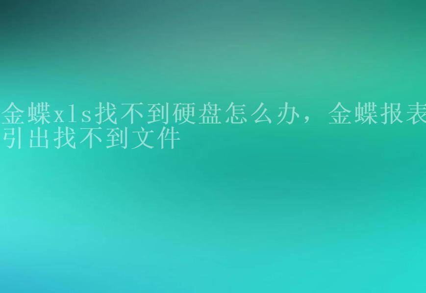 金蝶xls找不到硬盘怎么办，金蝶报表引出找不到文件2