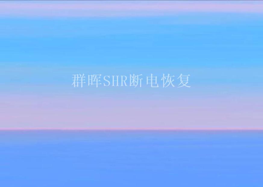 群晖SHR断电恢复2