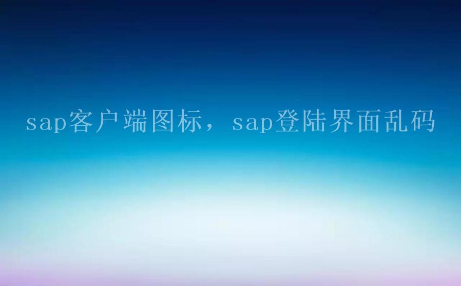 sap客户端图标，sap登陆界面乱码1