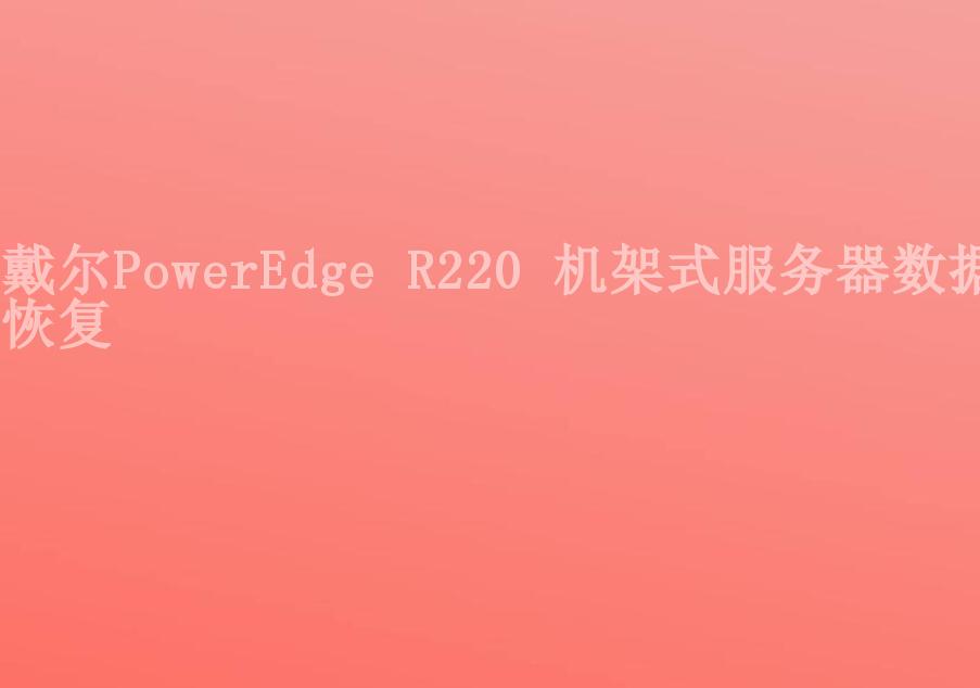戴尔PowerEdge R220 机架式服务器数据恢复2