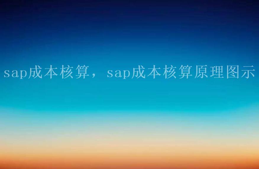 sap成本核算，sap成本核算原理图示1