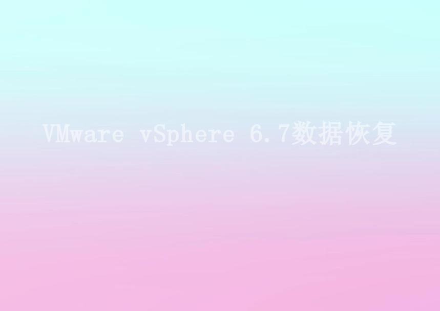 VMware vSphere 6.7数据恢复1
