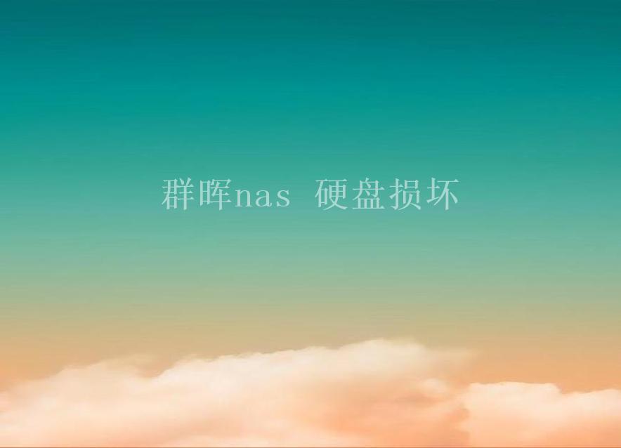 群晖nas 硬盘损坏1