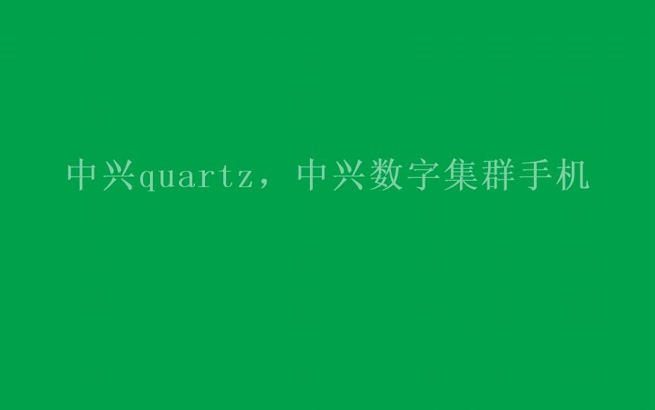 中兴quartz，中兴数字集群手机2