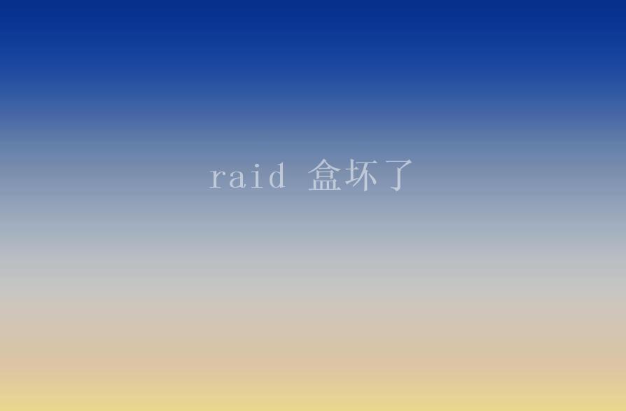 raid 盒坏了2