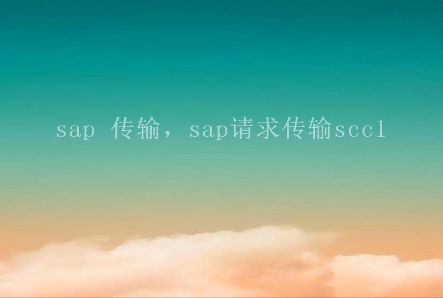 sap 传输，sap请求传输scc11